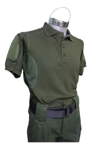 Playera Polo Manga Corta Verde Camisa Táctica Militar F