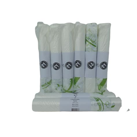 Earth2Earth 240L Compostable Bin Liners 5 Bags Per Roll