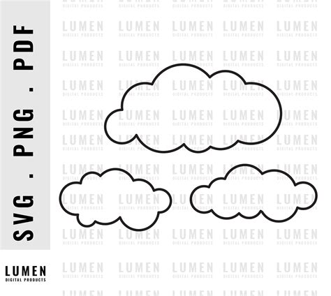 Cloud Svg Files, Cloud Outline Clipart, Cloud Clipart, Cloud Svg Cricut ...