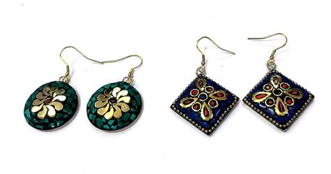 Sng Multicolor Shrinath Art Gallery Brass Stone Earring At Rs Pair