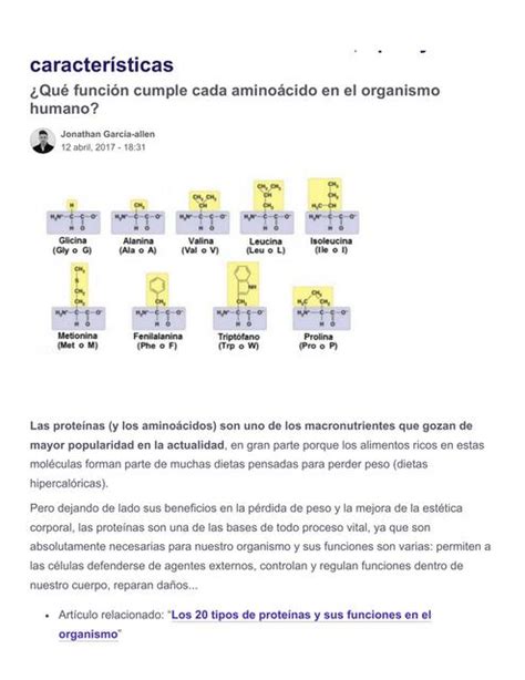 Tabla de Aminoácidos Funciones tablasytemas10 uDocz