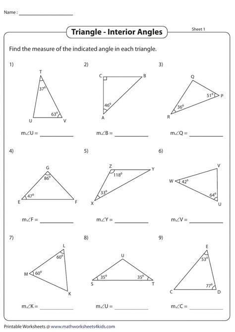 Triangle Angle Sum Theorem (with Algebra) Color Worksheet by Aric ...