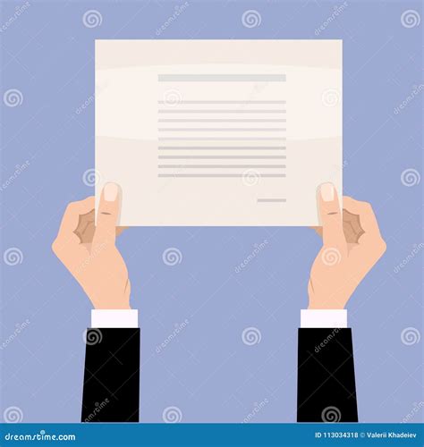 Cartoon Businessman Hands Holding Empty Blank Paper Vector