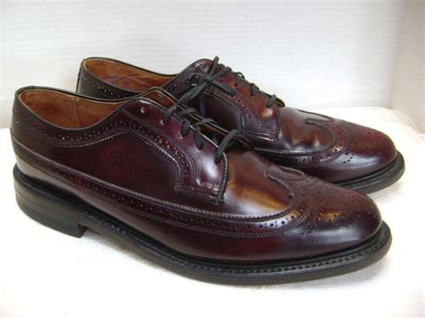 Vintage Wingtip Oxford Shoes Burgundy Broques Oxblood