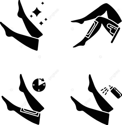 Leg Waxing Icons For Female Body Depilation Natural Hot And Cold Waxing At Home Vector Elements