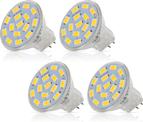 Simba Lighting Led Mr11 Flood Light Bulbs 4 Pack 12v 3w 20w Halogen Replacement 2 Pin 240lm