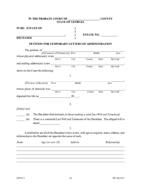 Form Ga Gpcsf Fill Online Printable Fillable Blank