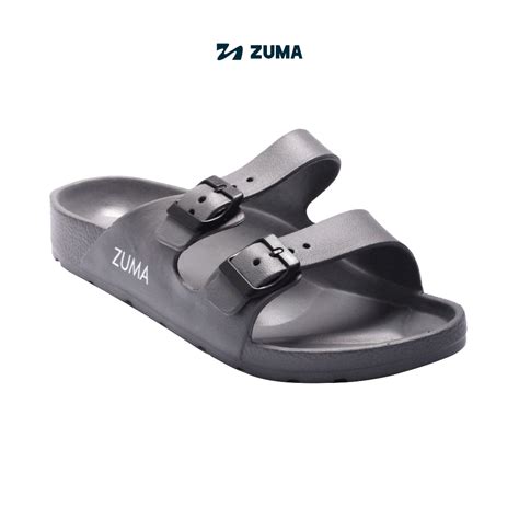 Jual Zuma Men Dallas Navy Grey Sandal Slop Pria Karet Slip On Polos