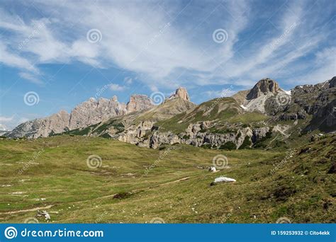 Zinnen Plateau Under Drei Zinnen Tre Cime Peaks In Dolomites Stock