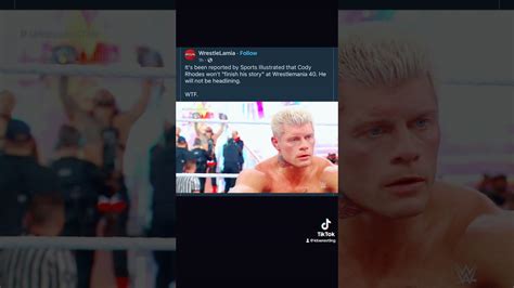 Sportsillustrated Reports Codyrhodes Will Not Finish His Story