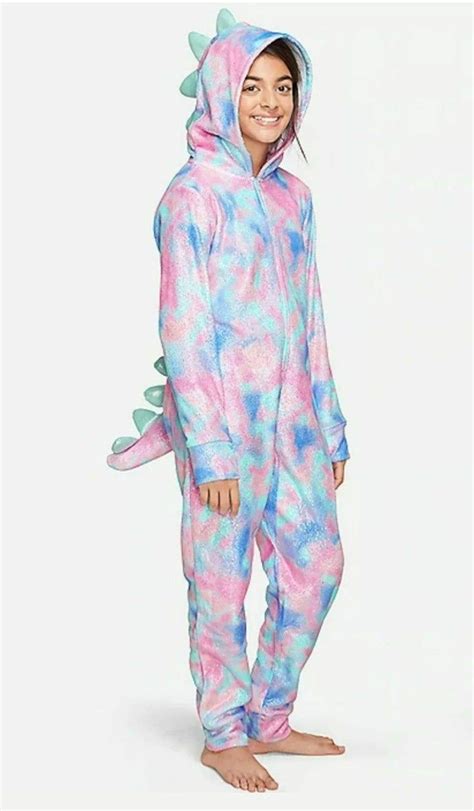 Justice Girls Dragon One Piece Pajamas Size 8 Nwt Dragon Onesie