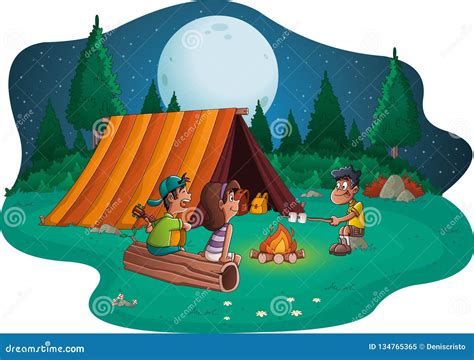 Tent Camping Images Cartoon - Cartoon explorer girl and camping tent ...