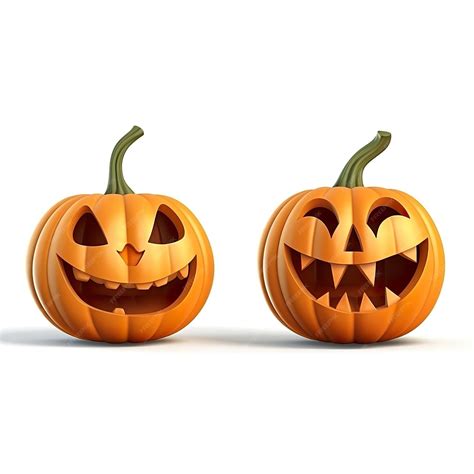 Premium Photo 3d Rendering Halloween Pumpkin Head Jack Lantern Isolated On White Background