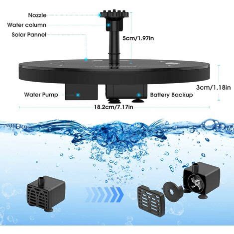 Fontaine Solaire Ext Rieur Flottante W Pompe Bassin Solaire Avec