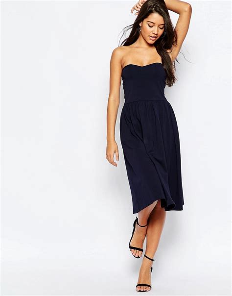 Lyst Asos Bandeau Midi Sundress In Blue