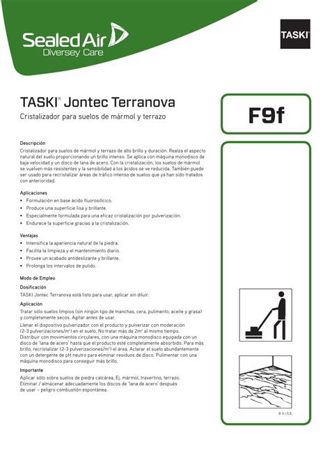 PDF TASKI Jontec Terranova Cristalizador Para Suelos De