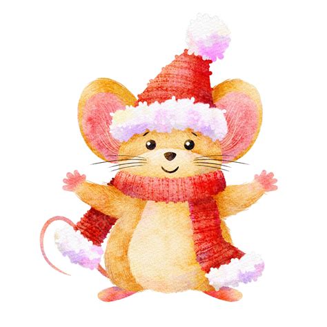 Watercolor Mouse Png Image Christmas Mouse Watercolor Style Mouse