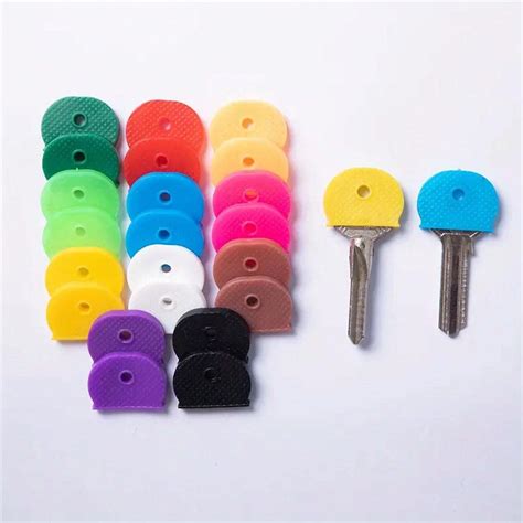 Key Cap Tags Set In 8 Assorted Colors Plastic Key Identifier Coding