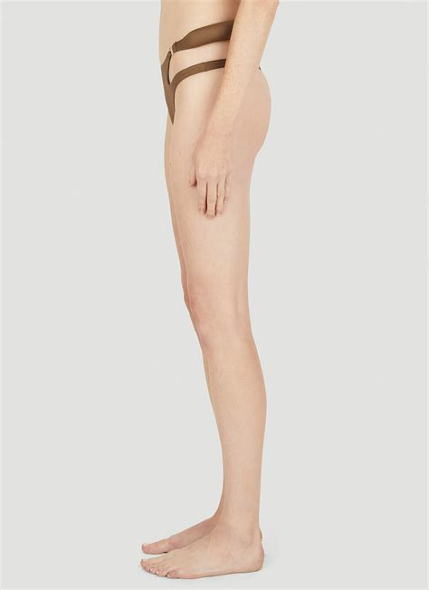 S Thong Bikini Bottoms In Brown Entire Studios