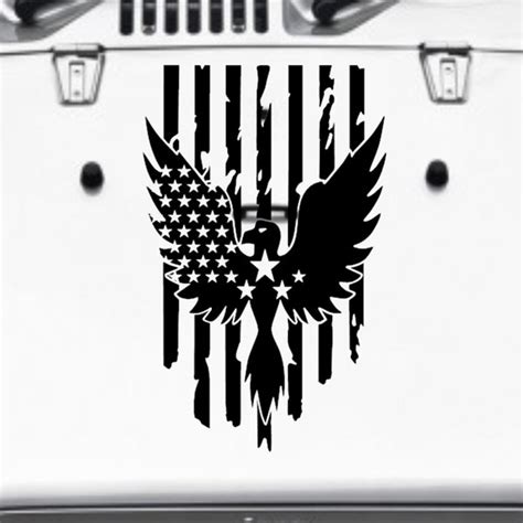 Jeep Hood Eagle Decal Etsy