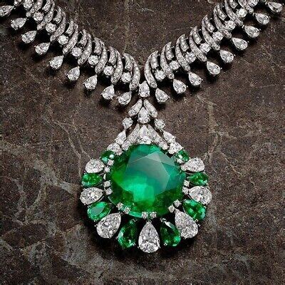 Syn Colombian Emerald Statement Necklace Handmade Jewelry Sterling