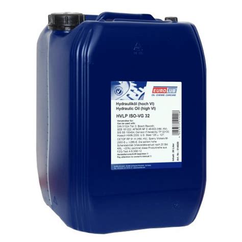 Eurolub HVLP ISO-VG 32 20l Kanister - Hydrauliköl HVLP 32 - HVLP ...