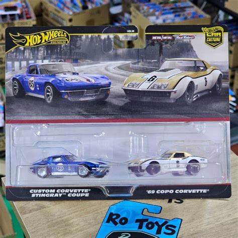 Hot Wheels Premium Twin Pack Custom Corvette Stingray Coupe Copo Corvette Shopee Malaysia