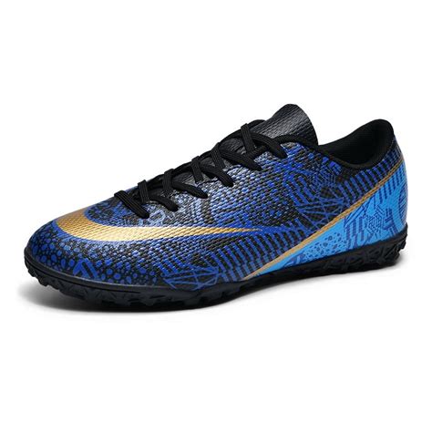 Men's Indoor Soccer Shoes Football Cleats Low-Tops Lace-Up Non-Slip