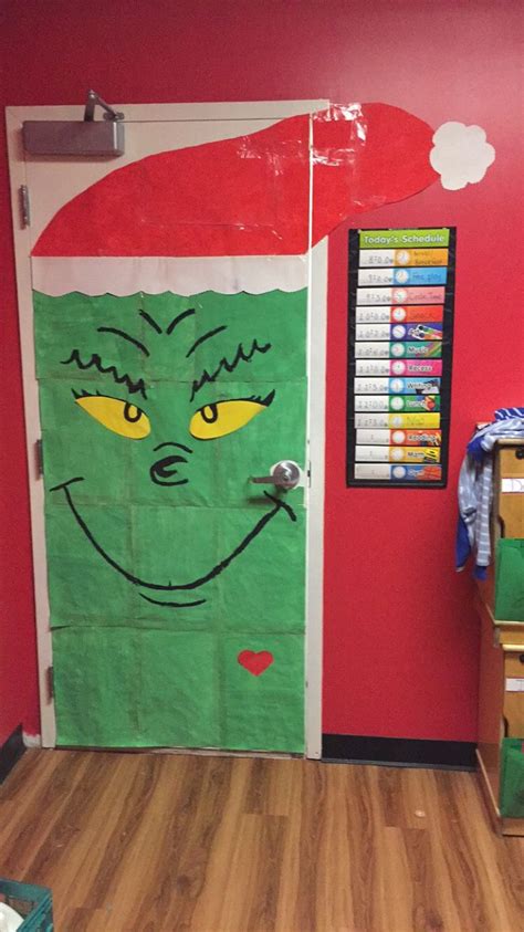 Pin By Kelsey Lang On Grinch Door Decor Christmas Classroom Door