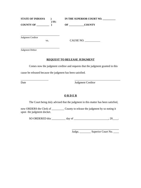 Release Judgment Agreement Doc Template Pdffiller