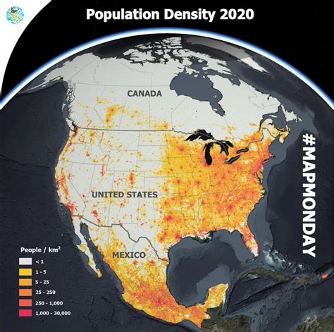 Population density in North America. How many... - Maps on the Web