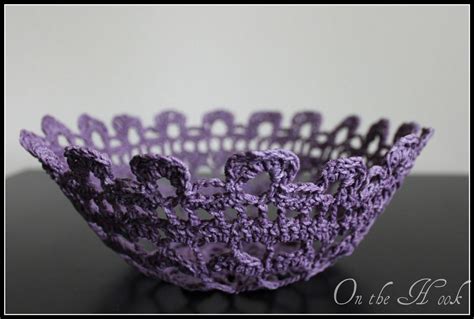 Doily Bowl Crochet Lace Basket Purple Plum Etsy Lace Crafts