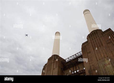 Battersea Power Station chimneys London England Stock Photo - Alamy