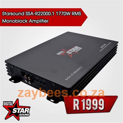 Starsound Ssa R220001d 1770w Rms Class Digital Monoblock Amplifier