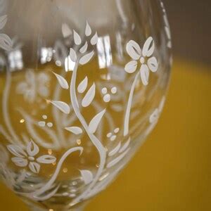 Hand Painted Wildflower Wine Glass Etsy