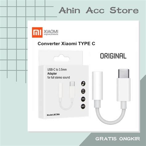 Jual Converter Xiaomi Original Type C Adapter Headset Earphone Jack