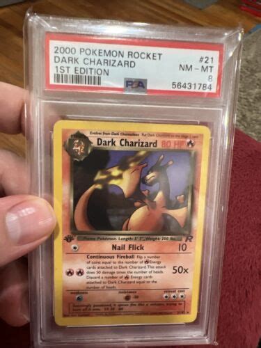 PSA 8 NM M Pokemon TCG Team Rocket 1st Edition Dark Charizard