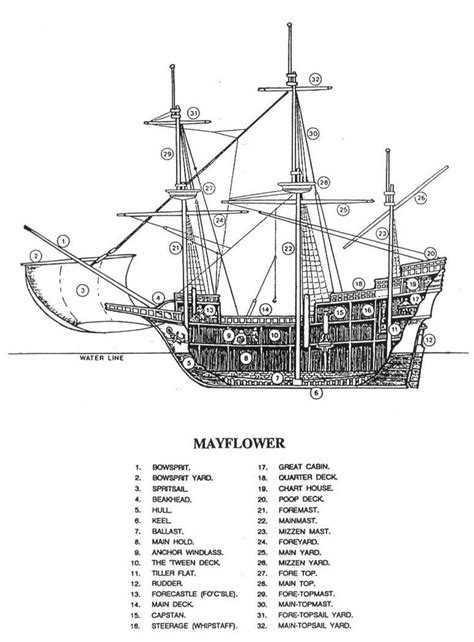 Cutaway The Mayflower 1620 May Flowers Genealogy History