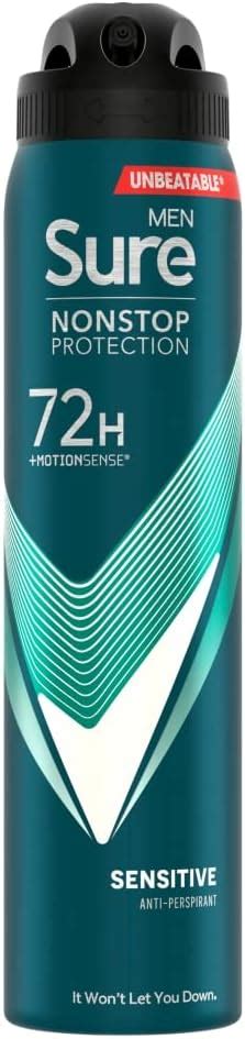 Sure Men Antiperspirant Deodorant Aerosol Nonstop Sensitive 250ml