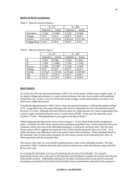 Sample Lab Report On Verfication Of Ohms Law Pdf