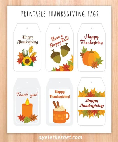 Printable Thanksgiving tags (cute and easy) - Ayelet Keshet