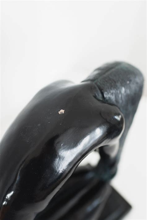 Rare Vintage Art Nouveau Kneeling Nude Sculpture Etsy