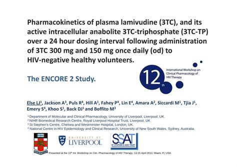 PDF Pharmacokinetics Of Plasma Lamivudine 3TC And Its Active