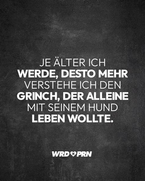 Je älter ich werde desto mehr verstehe ich den Grinch der alleine mit