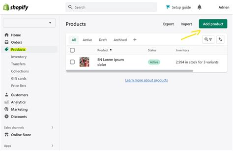 Shopify Comment Cr Er Un Produit Agence Web Rou E