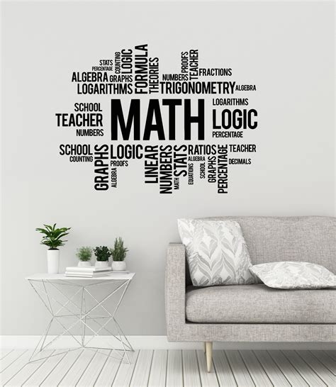 Math Vinyl Wall Decal Mathematics School Classroom Mathematical