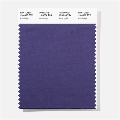 Pantone 19 4036 Tsx Astral Night Polyester Swatch Card Design Info