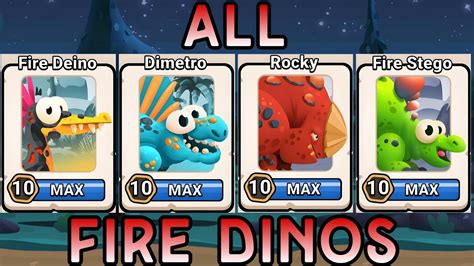 Max Level Fire Dinos Dino Bash 2 Travel Through Time YouTube