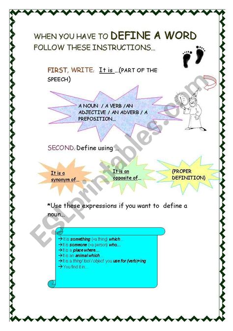 How To Define A Word Esl Worksheet By Eurirod