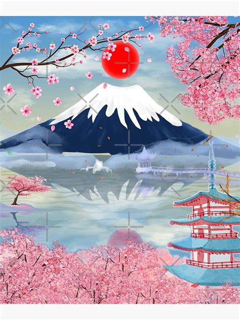 "cherry blossom flower Japan - Tokyo Japanese Mount Fuji - Japanese art ...